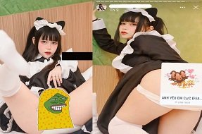 sex live bé ngọc Trong trang phục hầu gái, Gia Hân rất xinh đẹp